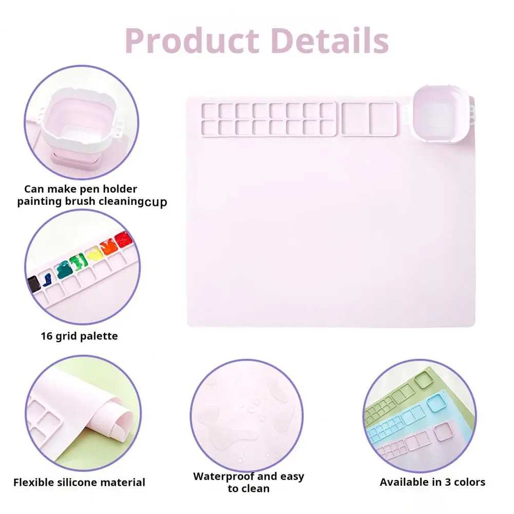 Silicone Artist Mat Collapsible Cup Craft Mat Collapsible Cup Silicone Craft for Diy Projects Painting Non-stick Surface