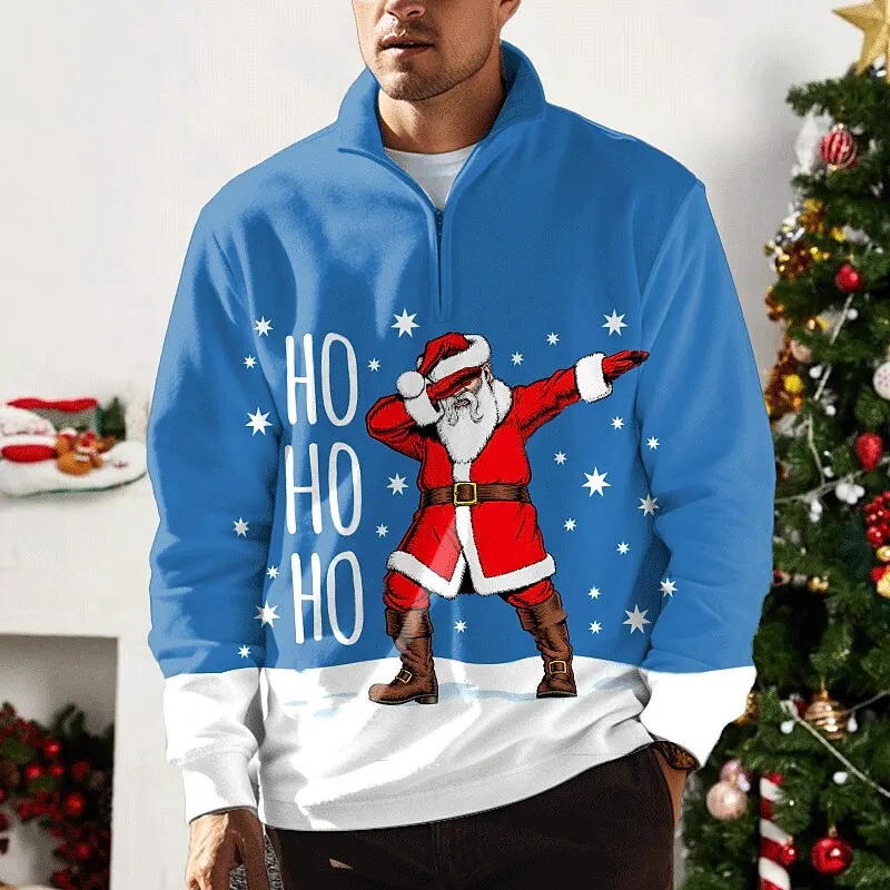 

Merry Christmas Sweatshirt For Men Holiday 3d Printed Everyday Pullover Simple Fashion Sweater Men's Oversized Clothing