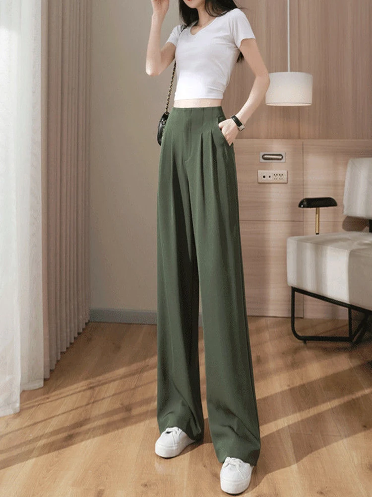 Suit Trousers | Pants | Pants Capris - Fashion Pants Women Summer High  Waist Wide-leg - Aliexpress