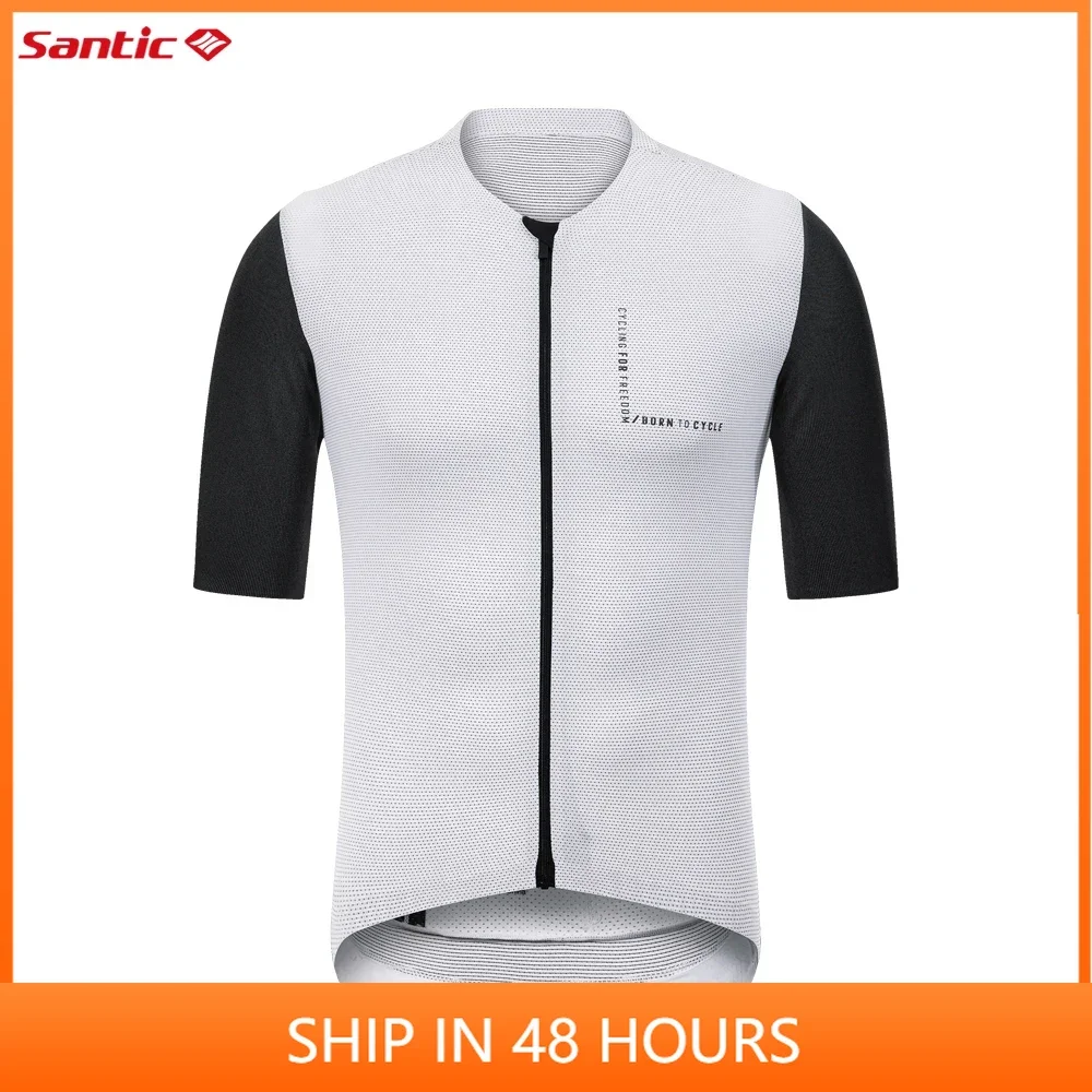 Santic New Men Cycling Jerseys MTB Short Sleeve Anti-sweat Cycling Jerseys Quick Dry Tops