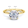 Bague en diamant Moissanite en or 14K, 9mm, 3CT, 100% Au585, coupe ronde pour femmes, bijoux d'anniversaire de mariage, de fiançailles, cadeau