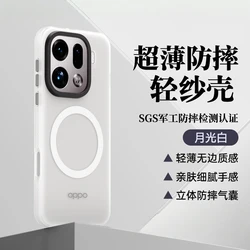 Luxurious Matte Transparent Magnetic Case with Camera Protection - OPPO Find X9 Pro (WHITE)