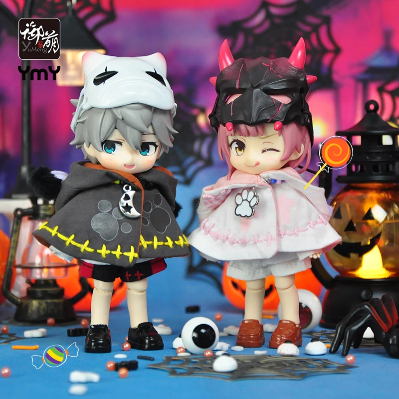 Ob11 Doll Halloween Bad Bear Cape akuma Sprite cloak Clothes Doll Clothing for Penny, YMY, GSC,Mollys,Obitsu 11,1/12 Bjd