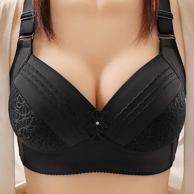 High-grade Women Bra Mom Brassiere Sexy Push Up Brassiere Large Size Thin Cup Without Steel Ring Female Bra Women Underwear 4
