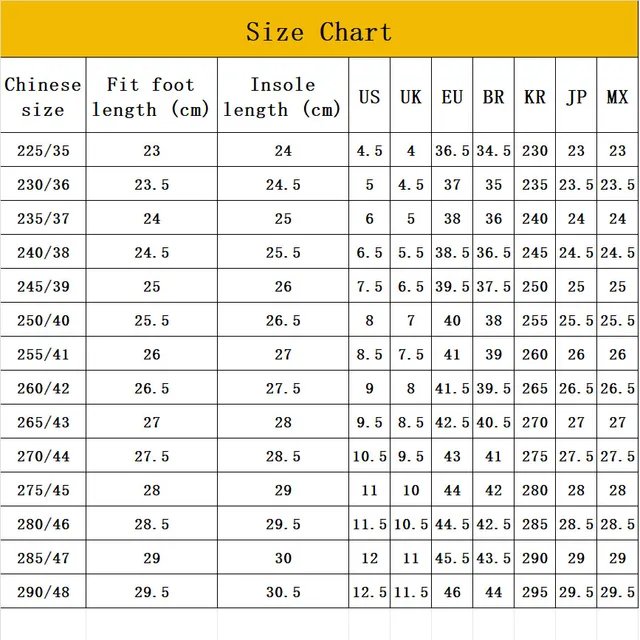Korean Clothing Size Guide Shoe Size Eu To Korean Aliexpress 16 In