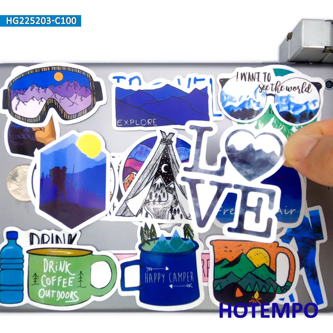 50/100 Stück, Wilde Abenteuer Reiseaufkleber, Wandern, Klettern, Camping, Reise-Aufkleber, für Telefon, Laptop, Gepäck, Fahrrad, Auto, Gitarre, Helm, Tasse, Motorrad Aufkleber – Detail 7