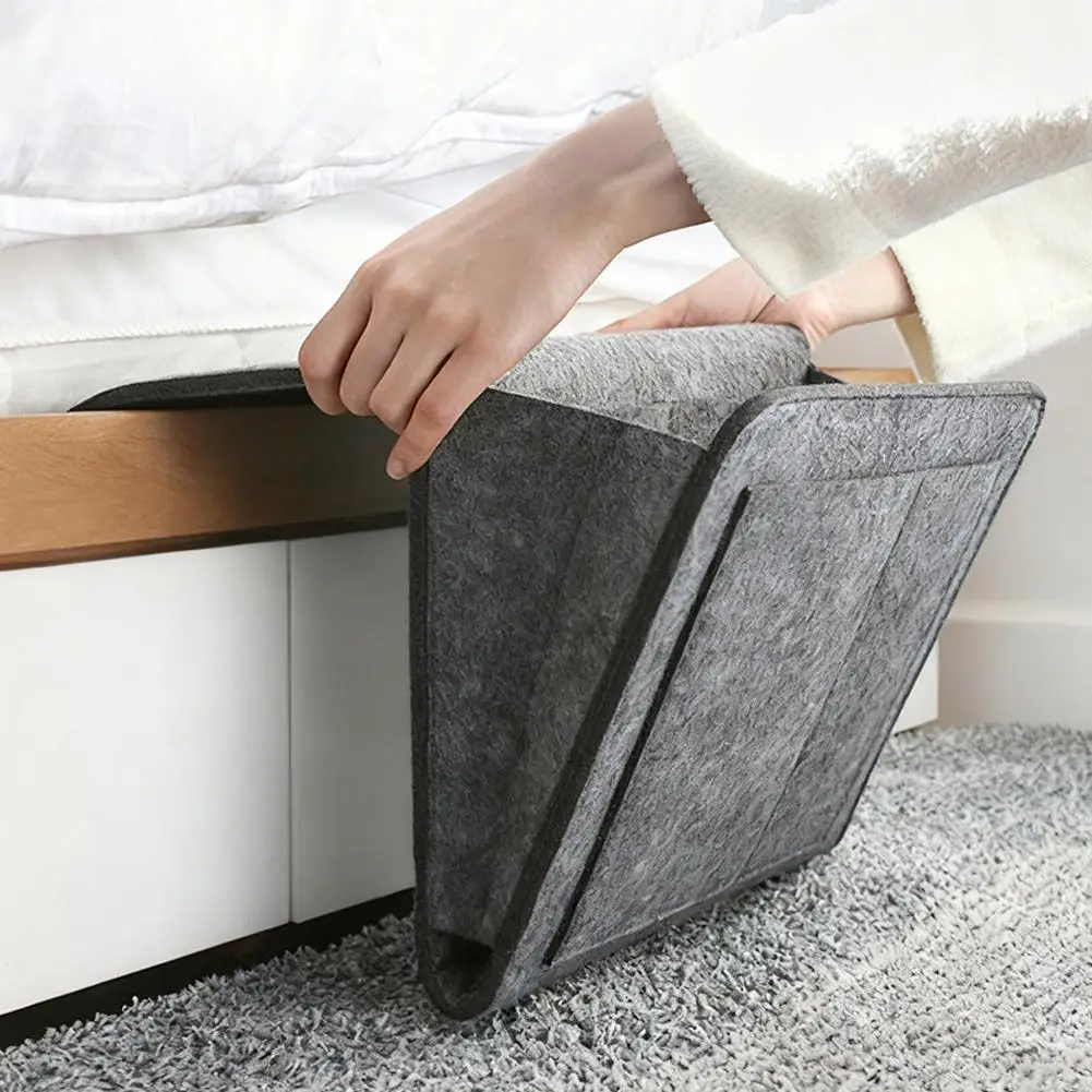 Aufbewahrungstasche aus Filz für Schlafsaal, Bett, Sofa, Schlafzimmer, Teppich, zur Aufbewahrung von CDs, Zeitschriften, Schreibwaren, Notizblöcken, Mobiltelefonen und Kleinigkeiten – Detail 22