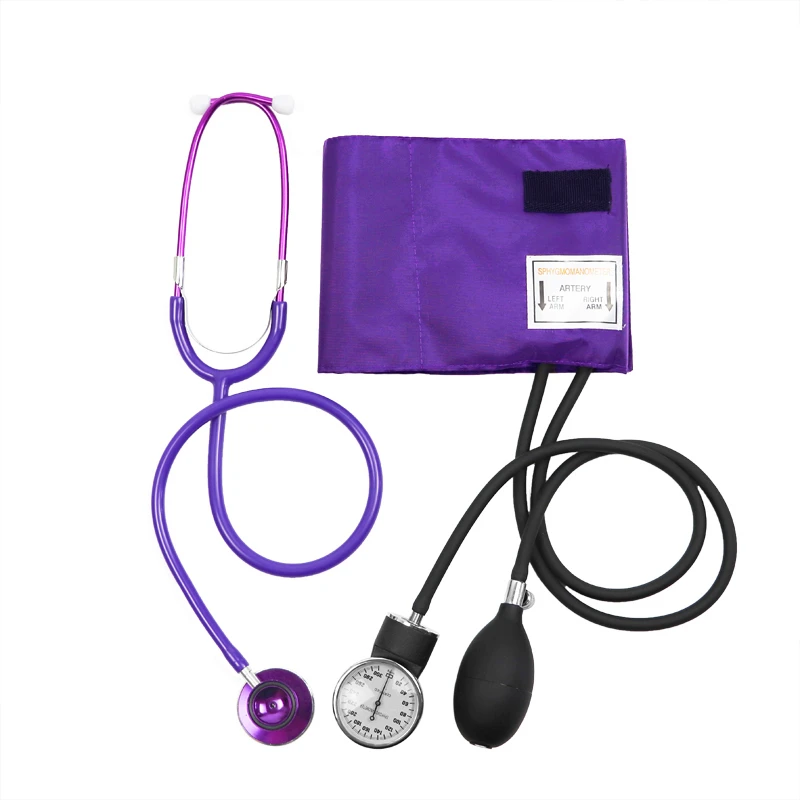 Purple Medical Blood Pressure Monitor BP Cuff Manometer Arm Aneroid