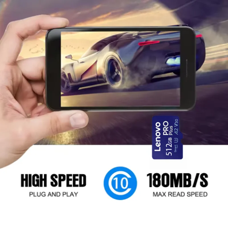 레노버 미니 SD 카드 256GB 512GB 메모리 카드 64GB 128GB Class10 플래시 드라이브 마이크로 TF SD 카드 스마트폰용 메모리 카드