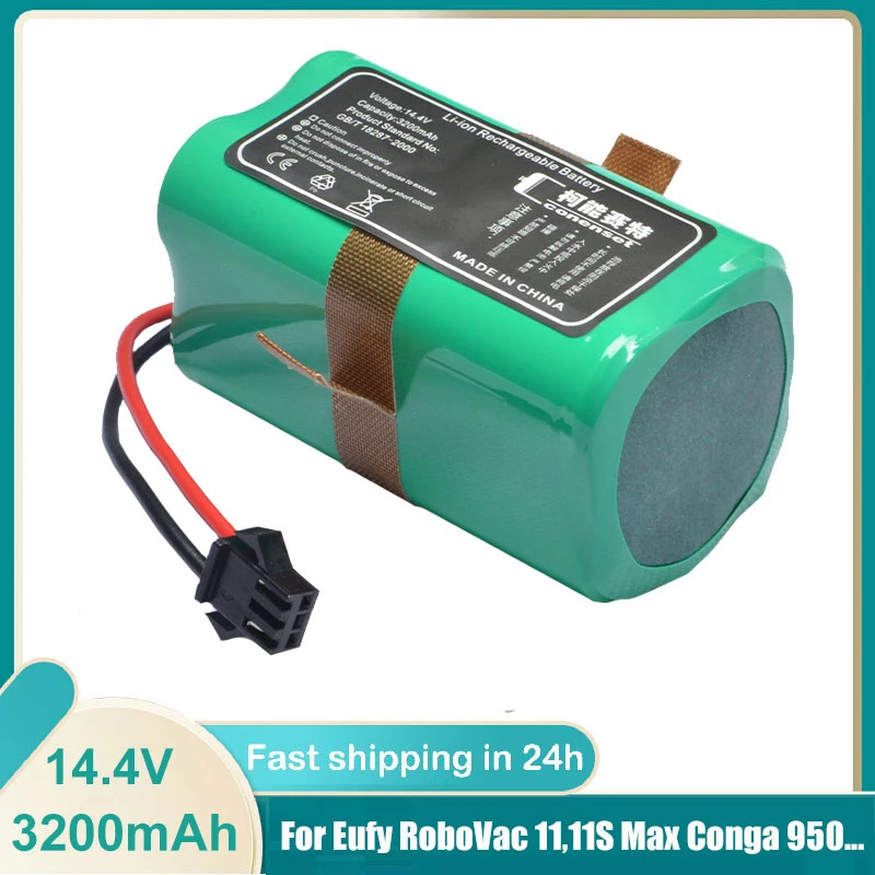 14.4v 3200mah Liion Replacement Battery For Eufy Robovac G10 Hybrid