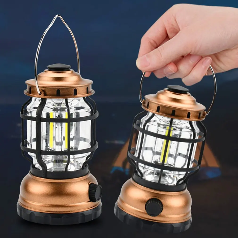 portable outdoor camping light retro camping light portable solar camping lantern with 3 light modes multifunctional for tents Multifunctional Outdoor Power Vintage Horse Light Camping Light Led Flame Ambiance Solar Camping Light