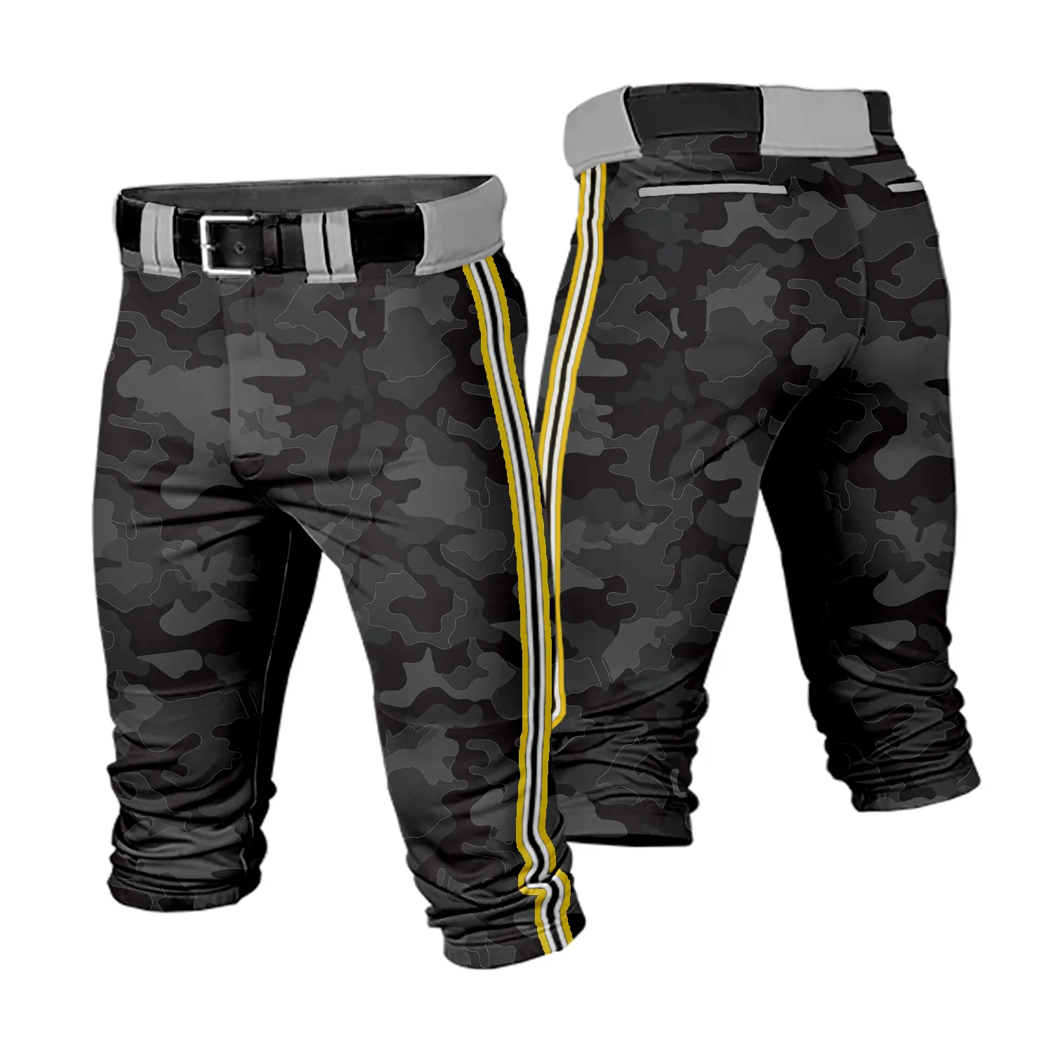 Men Youth Camouflage Cropped Baseball Game Pants Softball Training Uniform Breathable Casual Sportswear