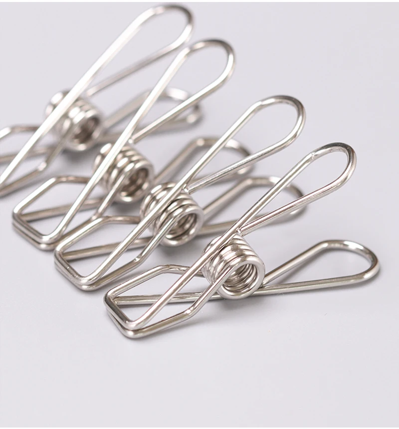 WUTA 20 pcs Hot Stainless Steel Metal Spring Clips for Leather craft Tools Silver Ticket Clip Clothes Hanging Pegs Clips Clamps