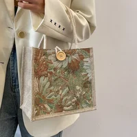 Portable Hand Bag Linen Bag Women 2