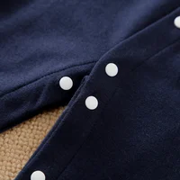 Baby Long Sleeved Jumpsuit Spring And Autumn Boys And Girls Baseball Suit Letter Embroidered Cotton Soft 0-18m One Piece Set 3