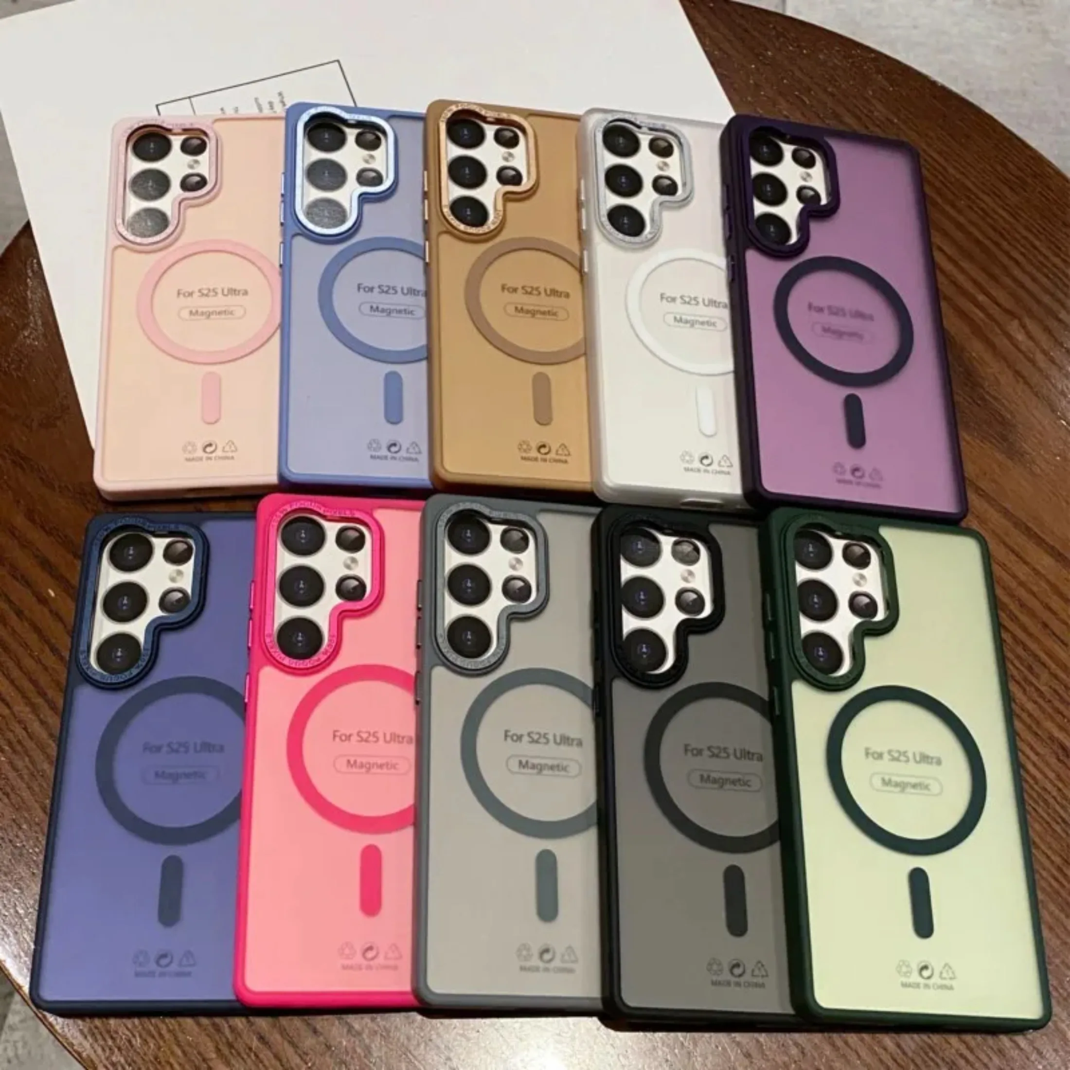 Luxury Matte Clear Magnetic Wireless Charging Shockproof Bumper Cover