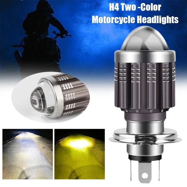 1 Bombilla H4 H6 BA20D Para Motocicleta Led Faro CSP Lente Blanco Amarillo  Dual Colores Alto Haz Bajo Foco Moto 12V A 80V 10000lm