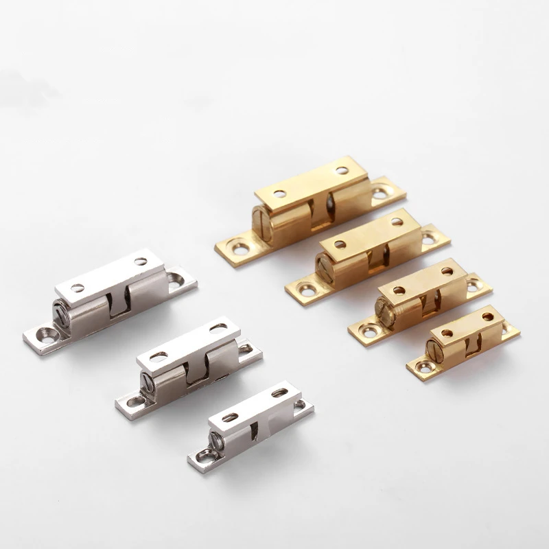 KK&FING 40-70mm Double Ball Catch Brass Door Latch Cabinet Door Touch Bead Wardrobe Switch Buckle Type Cabinet Suction