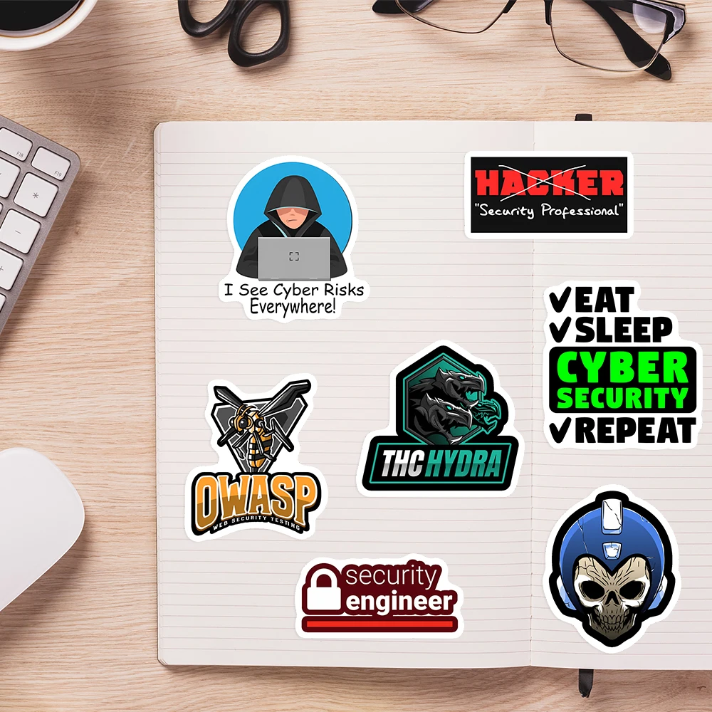 Cybersecurity Stickers for Laptop Phone Bottles