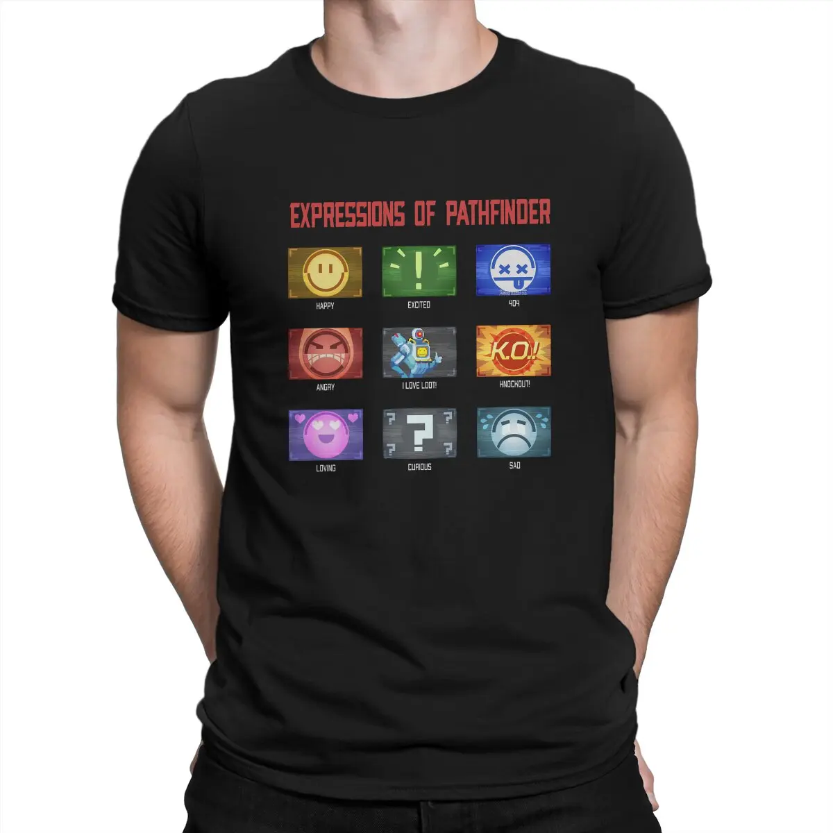 

Apex Legends Expressions T Shirt Vintage Gothic Men's Tshirt Polyester Men Tops