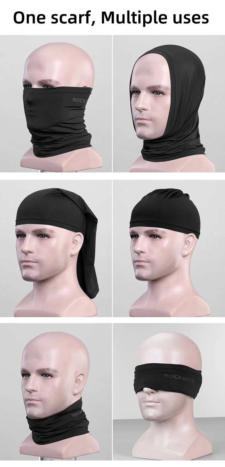 ROCKBROS Summer Bicycle Cycling Scarf Sunscreen Face Cover Breathable Ice Cold Mask Running Bandana Sports Quick Dry Balaclava_voghion.com
