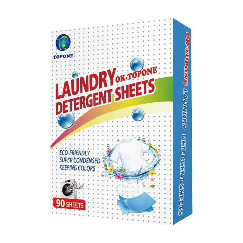 

Washer Sheets Detergent Laundry Sheets Eco-Friendly Washing Sheets No Waste Stain Remover Liquid Less For Home Dorm Travel