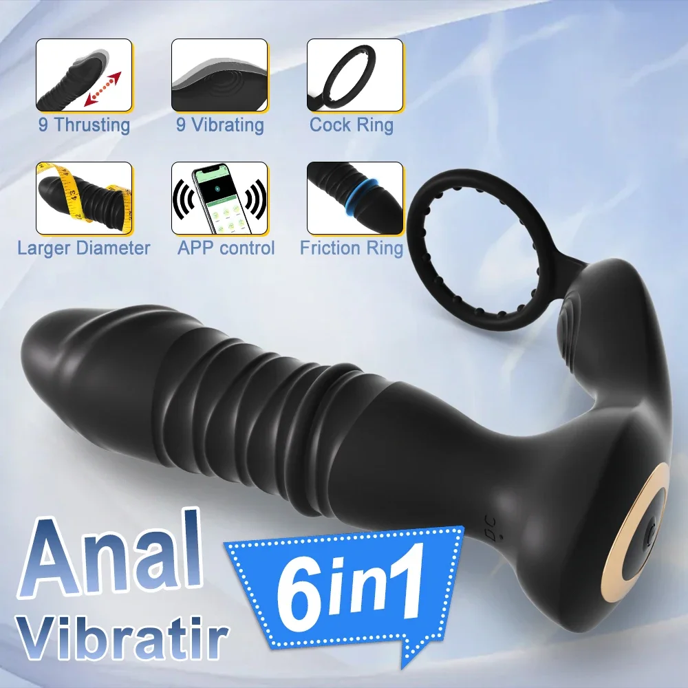 APP Remote Telesc Vibrator Männlich Drahtlose Prostata Stimulator Dildo Weibliche Vaginal Massager Anal Ring Masturbator_voghion.com