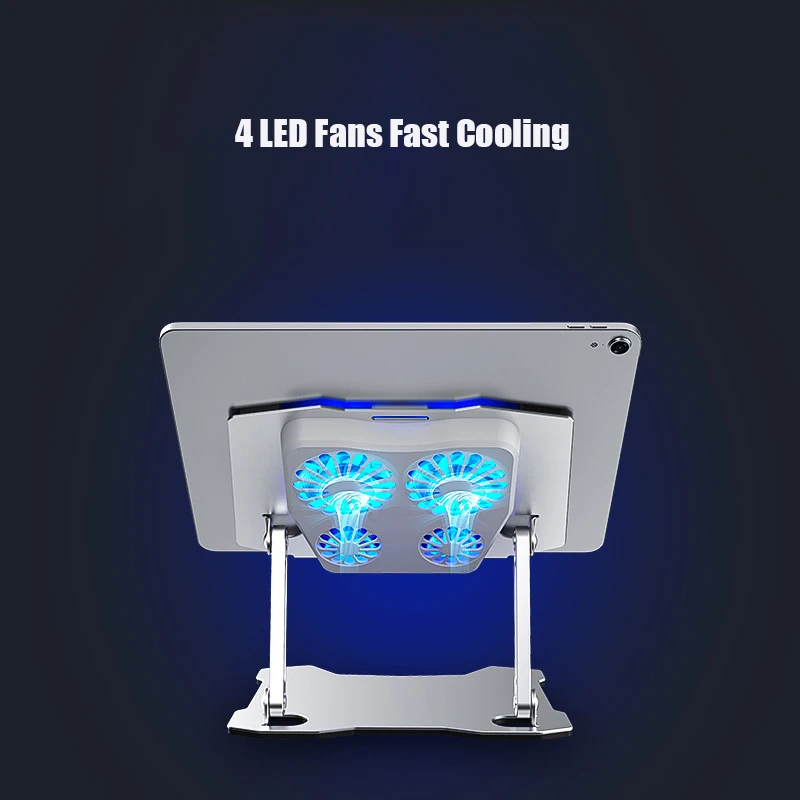 Universal Cooling Tablet Suporte do Computador de Alumínio Ajustável Ventilador de Refrigeração Portátil Titular para Ipad Pro 12.9 10.2 - Imagem 5