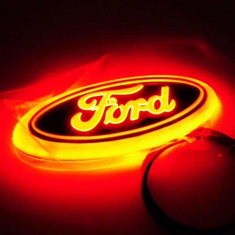 테슬라 익스플로러 F150 F250 포커스 몬데오 자동차 앞 후드 엠블럼 뒤 트렁크 배지 데칼 LED 라이트 배지 스티커 장식