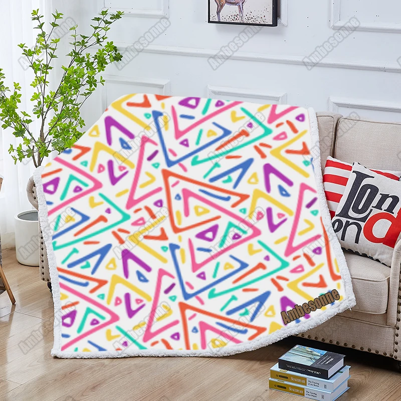 

Abstract Triangle Print Blanket Summer Blankets Kids Adult Bedspread On The Bed Sofa Throw Blanket Picnic Blanket Custom Blanket