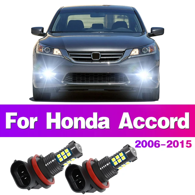 2Pcs LED Car Front Fog Light Lamp Bulb For Honda Accord 8Th Gen 2006 2007 2008 2009 2010 2011 2012 2013 2014 2015 Auto Accessory