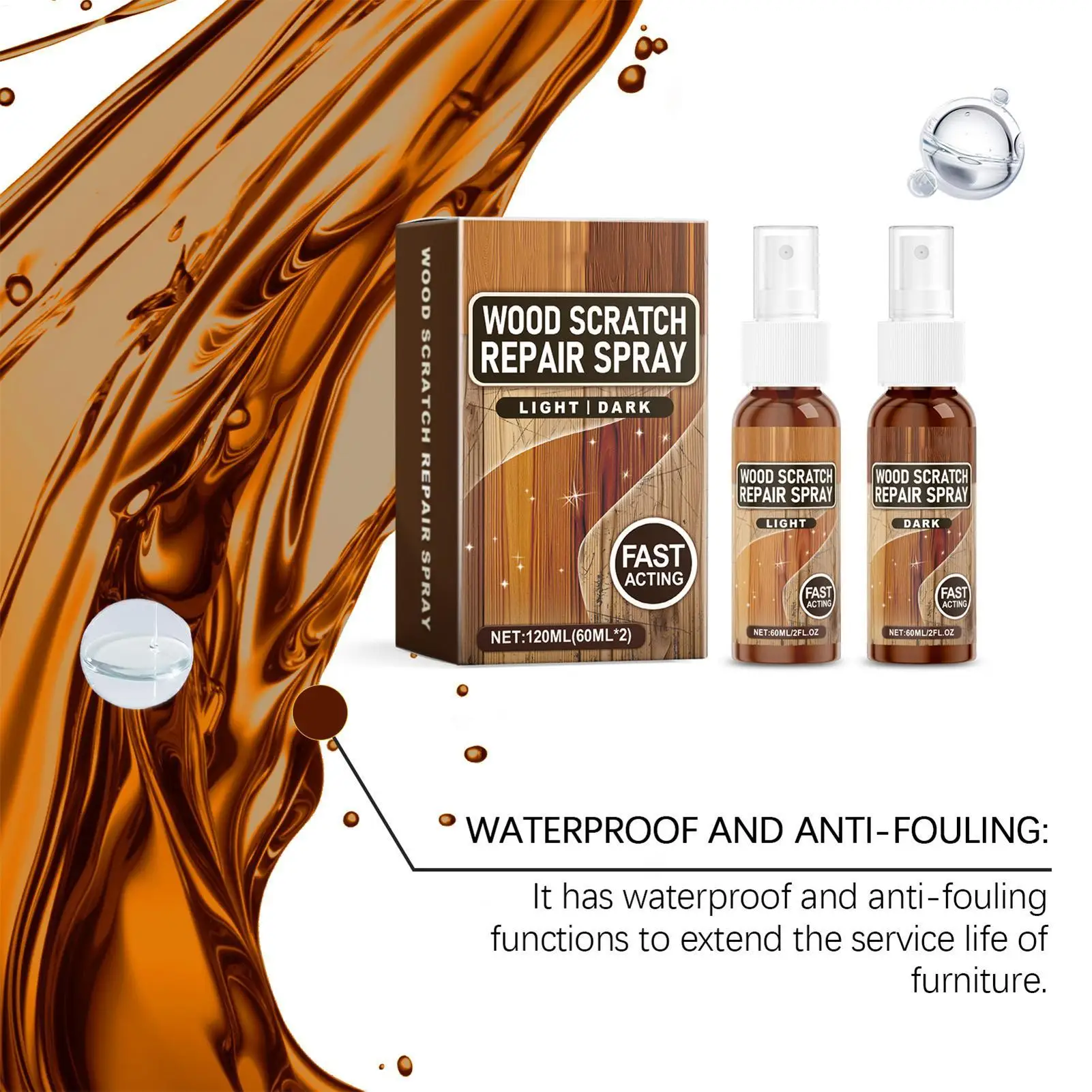 Scratch Remover for Wood Furniture Fast Acting Scratch Repair Spary Floor Polish and Restorer Natural Shine Removes Scratches