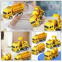 4 Pcs Pull Back Engineering Vehicle Cars Toys Small Kids Excavator Model Toddlers Construction Truck Plastic Mini Children 2