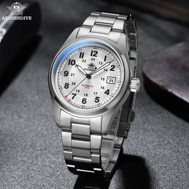 ADDIESDIVE NEW Green Dial Men's Automatic Mechanical Watch 200M Waterproof Luminous Stainless Steel Watches AD2048 reloj hombre