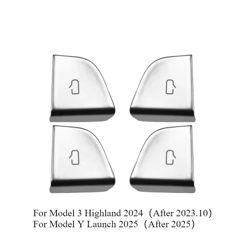 Für Tesla Model 3 Highland Model Y Juniper/Launch 2025 Auto-Aufkleber mit offener Türknopf, 4 x Griffabdeckung, Innenschutzverkleidung