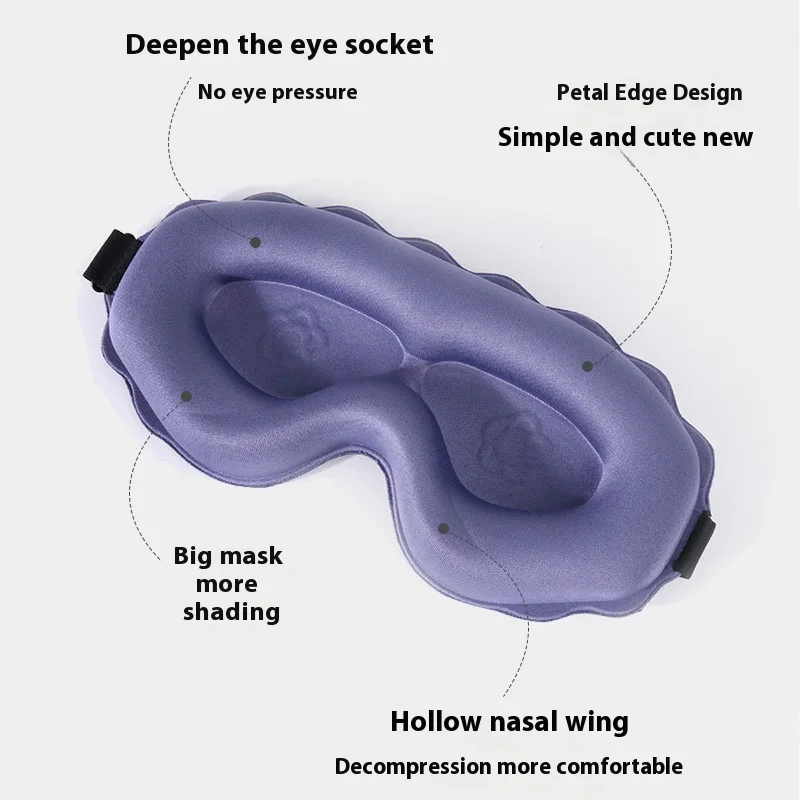 3D Blackout Eye Mask Effective Blackout for Home Office Sleeping Eye Mask Light New Sweat Absorption Breathable and Adjustable