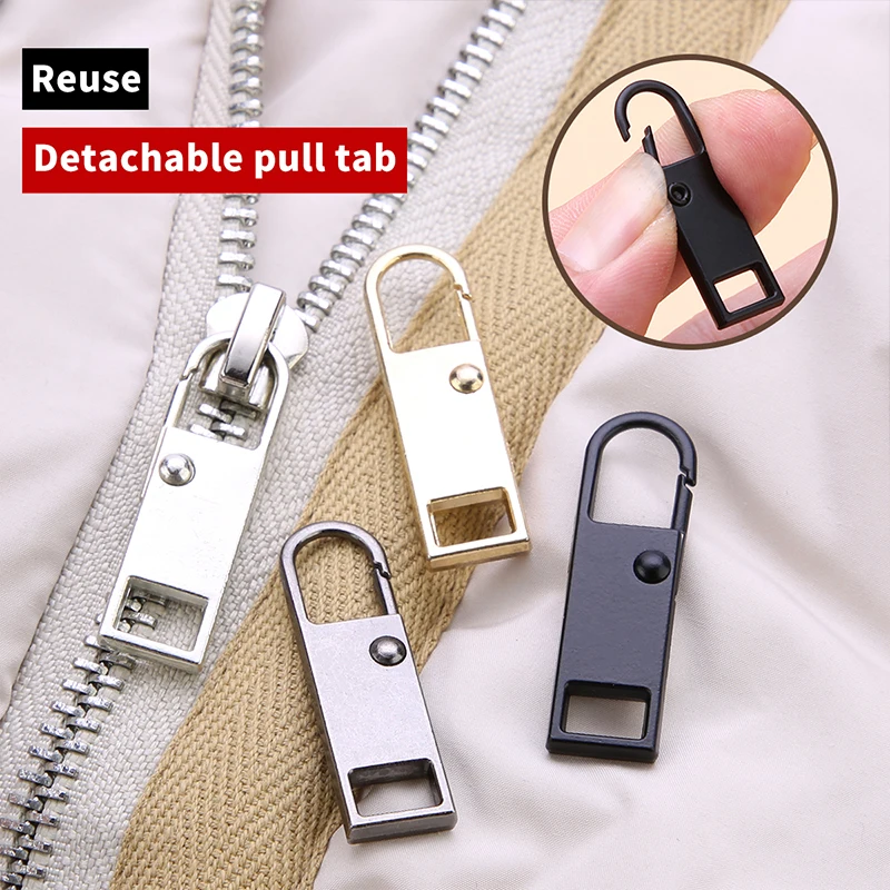 4pcs Removable Zip Puller Jeans Backpack Jacket Clothes Shoes Boots Replacement Zip Accessories Sewing Tools zipper pullers zipper accessories