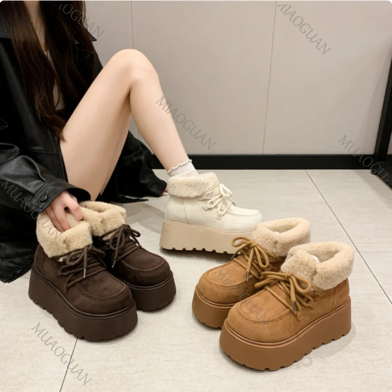 Women's Platform Snow Boots With Non-slip Sole For Winter_voghion.com