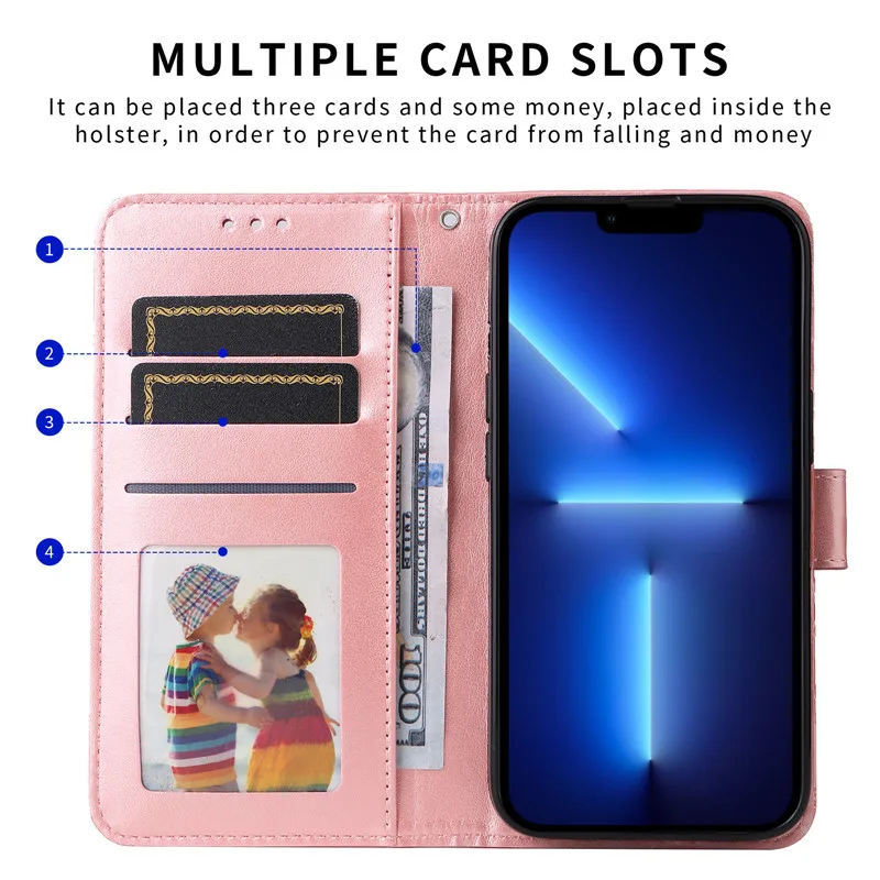 3D Sunflower Luxury Wallet Flip Case - Premium PU Leather Phone Cover