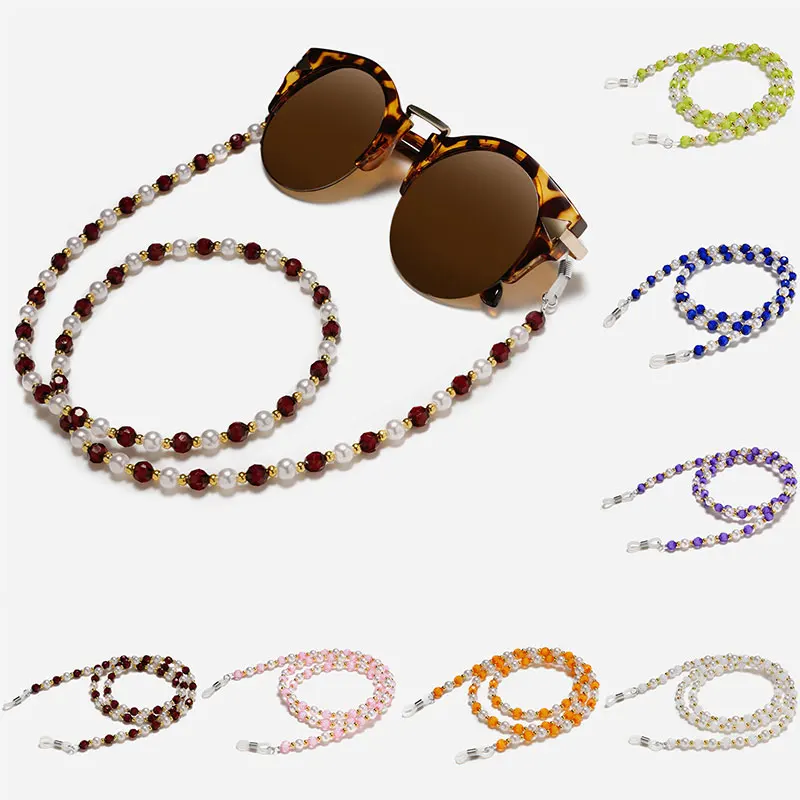 

Fashion Sun Glasses Beaded Neck Lanyard Cord Spectacles Sunglasses Necklace Chain Rope Eyewears Cord Holder Neck Strap Rope