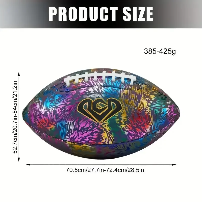 1 Pc Luminous Reflective Rugby PU Standard Match Training Ball No. 6 No. 9 American Football Ball view 6