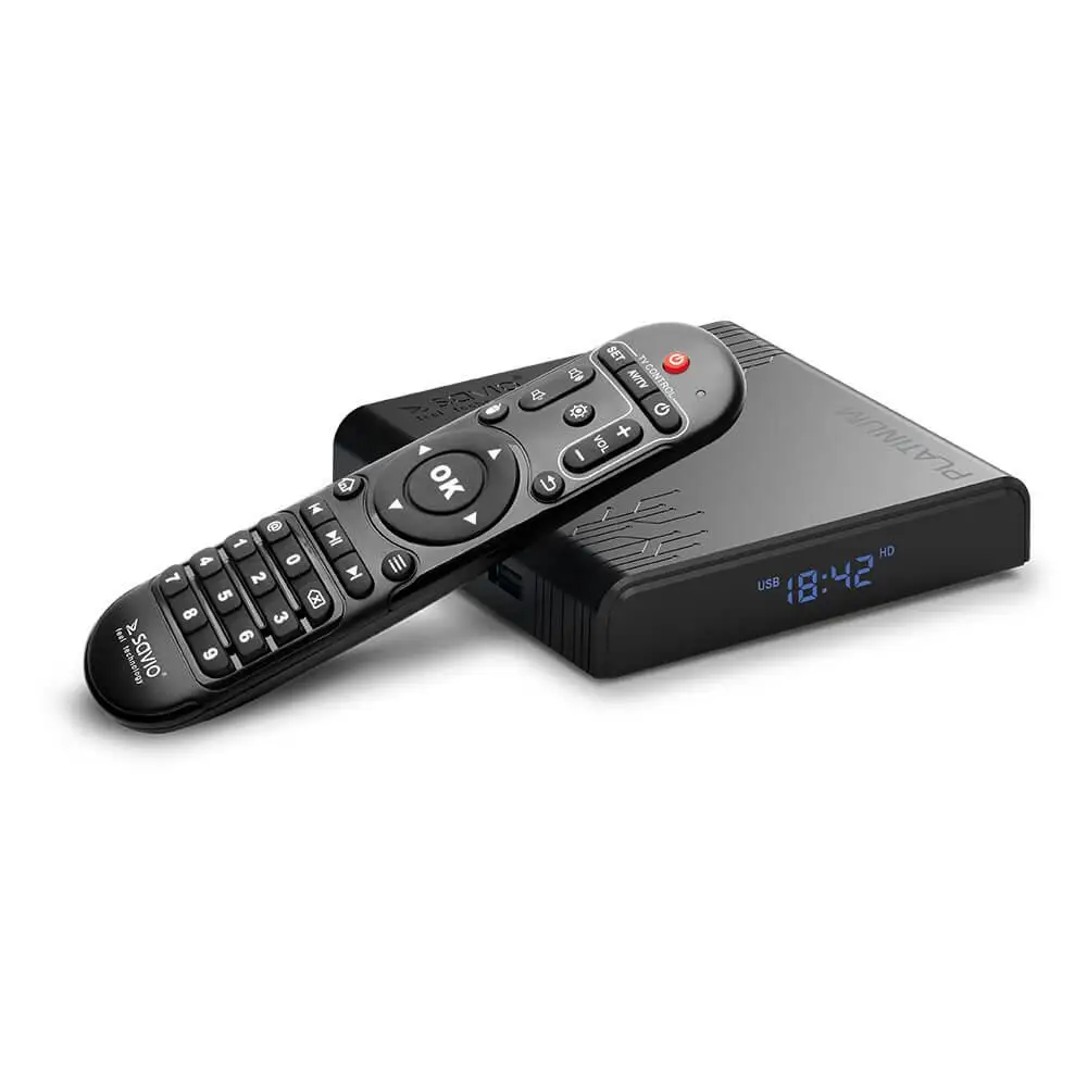 SAVIO Platinum Smart TV Box TB-P02 4/32 ГБ G31™MP2 - 8K Ultra HD Android 9 0 ft HDMI v 2 1 Bluetooth двойной Wi-Fi 1000 Мбит/с |