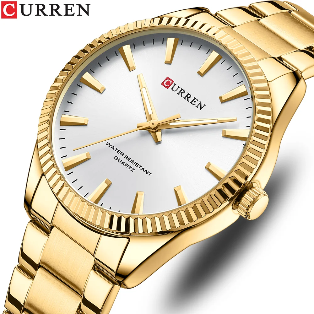 

CURREN Fashion Business Stainless Steel Quartz Watches for Man Luminous Hands Clock Simple Design Wristwatches