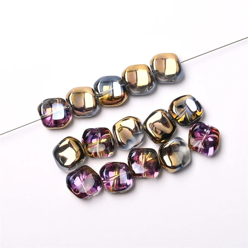 20Pcs Irregular Lampwork Glass Beads For Jewelry Making Diy AB Bracelet Earrings AB Rainbow Golden Color Crystal Beads Wholesale