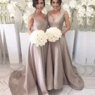 Bridesmaid Dresses Wedding Party For Women 2022 Elegant Black Satin A Line Long Night Woman's Evening Formal Gowns