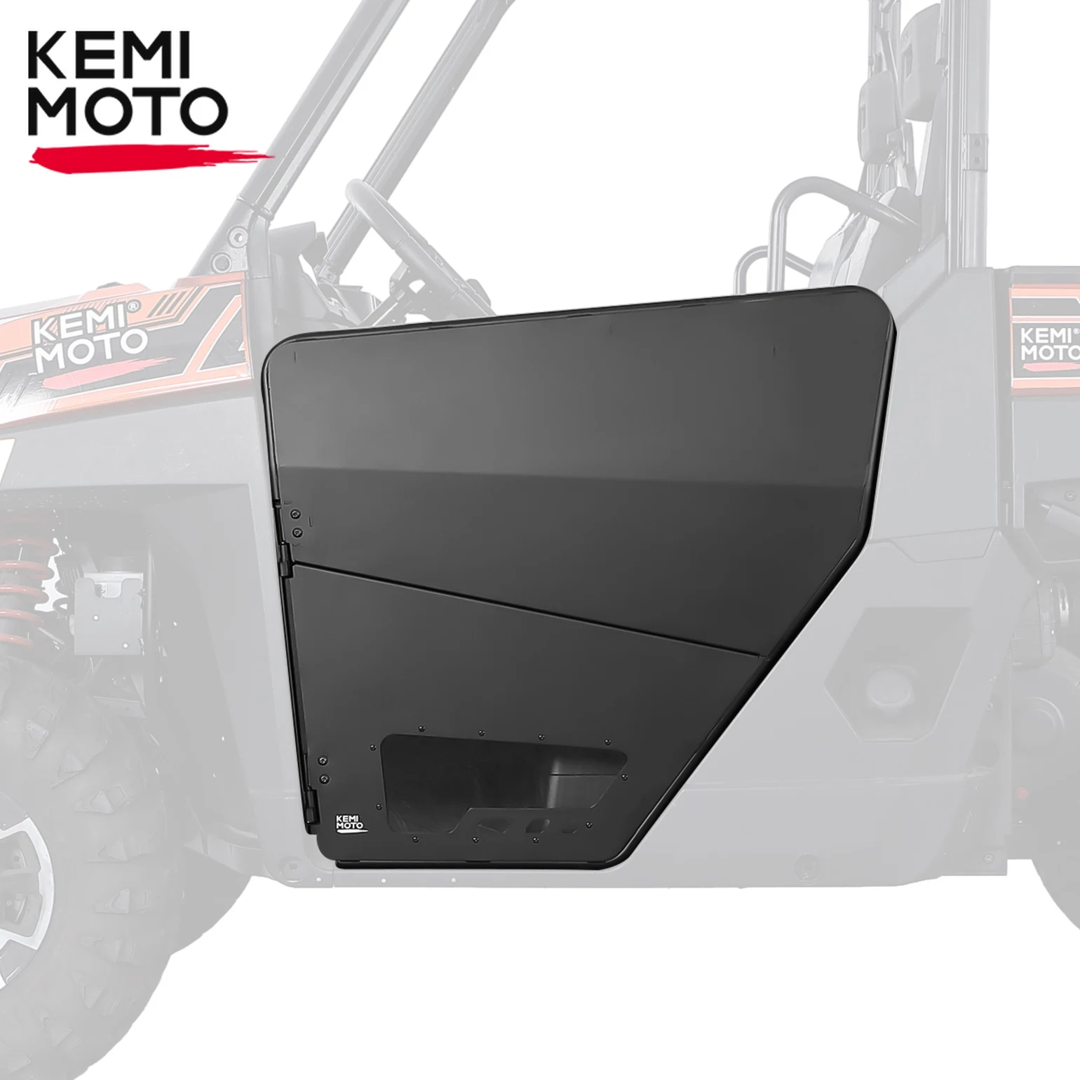 KEMIMOTO UTV Half Doors Kit Compatible with Polaris Ranger XP 1000 2018-2022 2023 Aluminum Doors Transparent Thickened PC Window