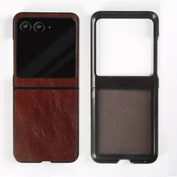 Custodia per telefono in vera pelle di lusso resistente agli urti per Motorola Razr 50 Ultra - Edizione 2024