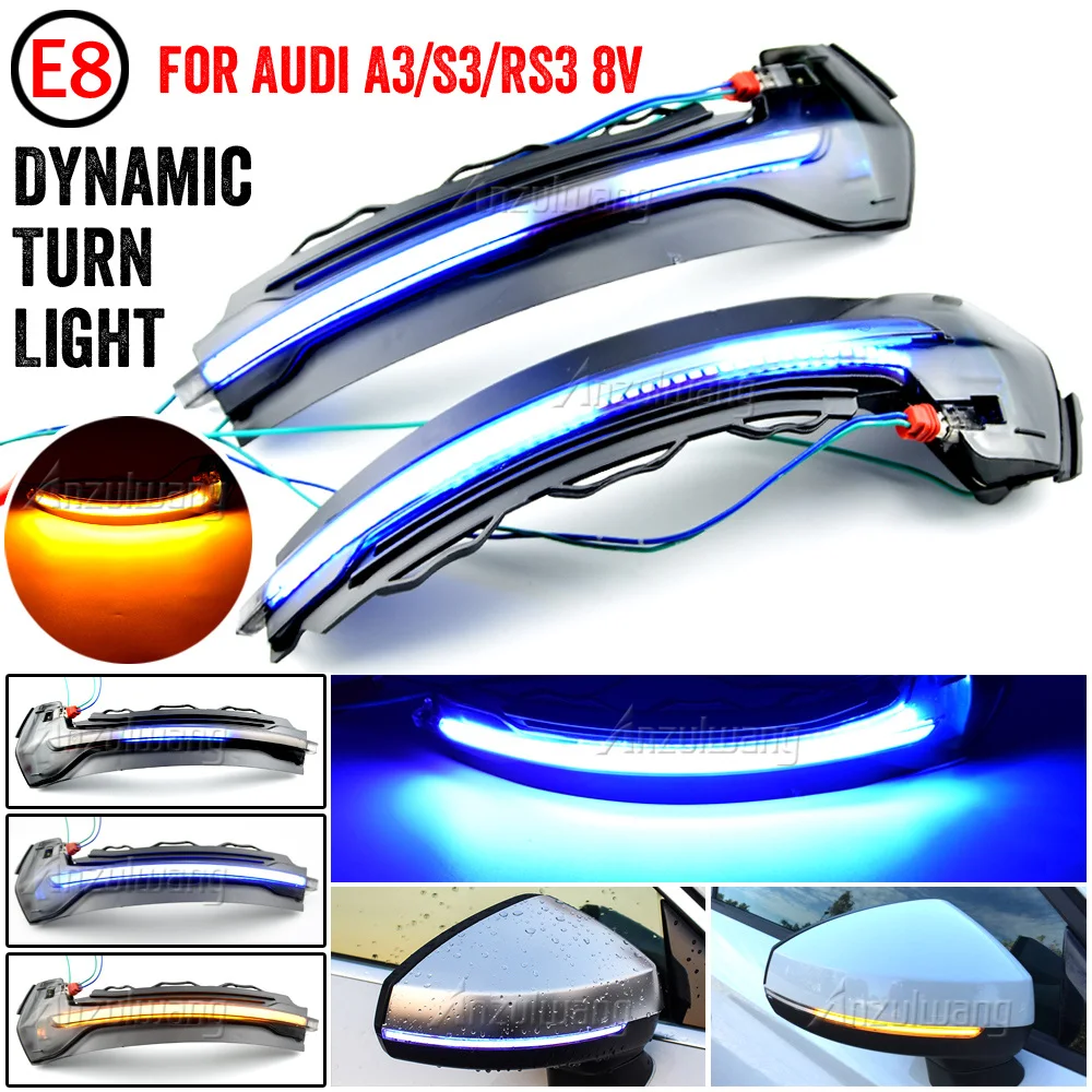 

Side Wing Rearview Mirror Indicator LED Dynamic Blinker Turn Signal Light For Audi A3 8V S3 RS3 2013 2014 2015 2016 2017