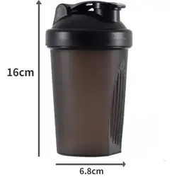 Premium 400ML Leakproof Blender Shaker Bottle with Stainless Ball - BPA - Free - 400ml (1pc black)