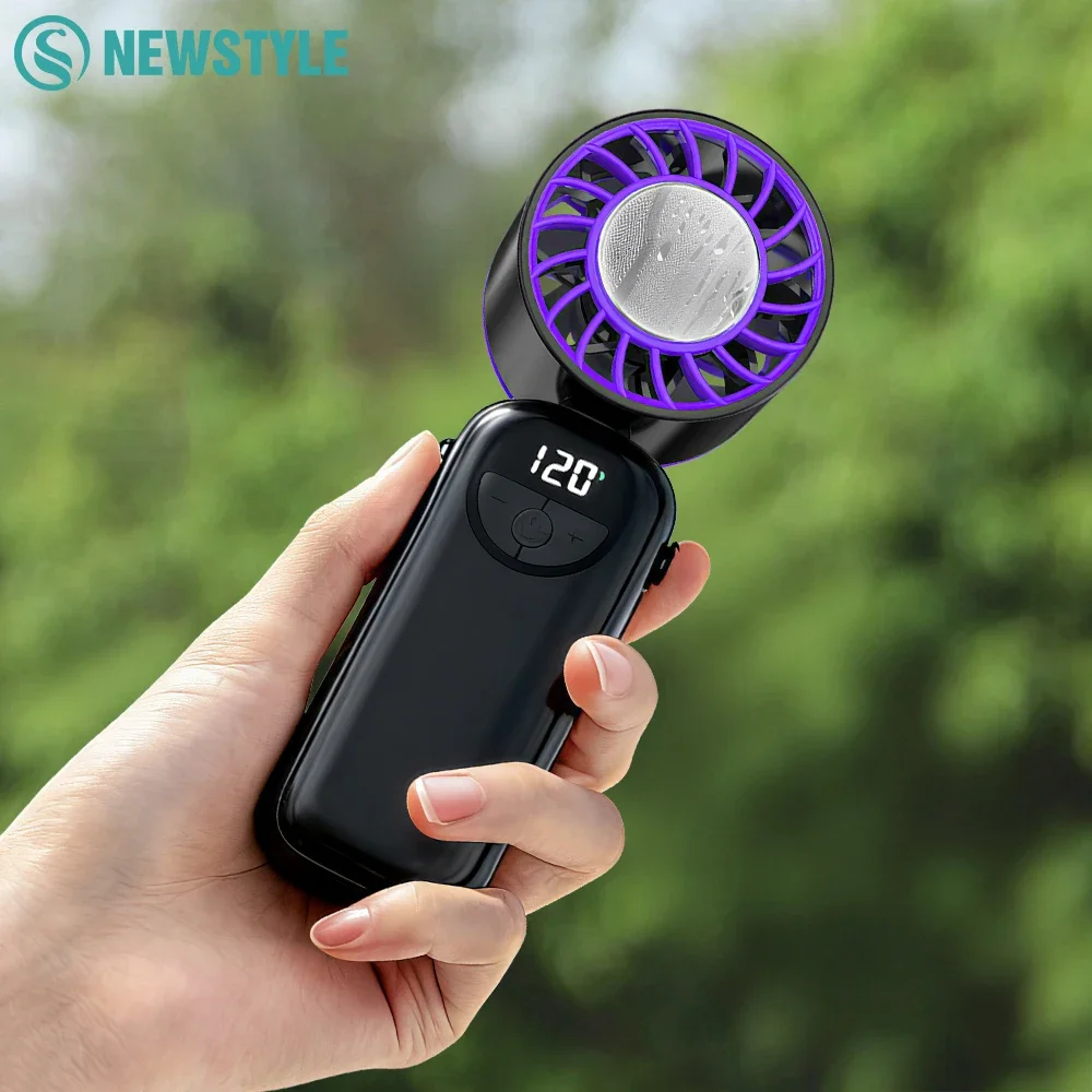 พัดลมมือถือแบบพกพา NEWSTYLE รุ่น Ice Compress ใช้งานได้นาน ปรับความเร็วลมได้ 120 ระดับ ระบายความร้อนเร็ว ชาร์จผ่านพอร์ต Type-C พับเก็บได้ 1